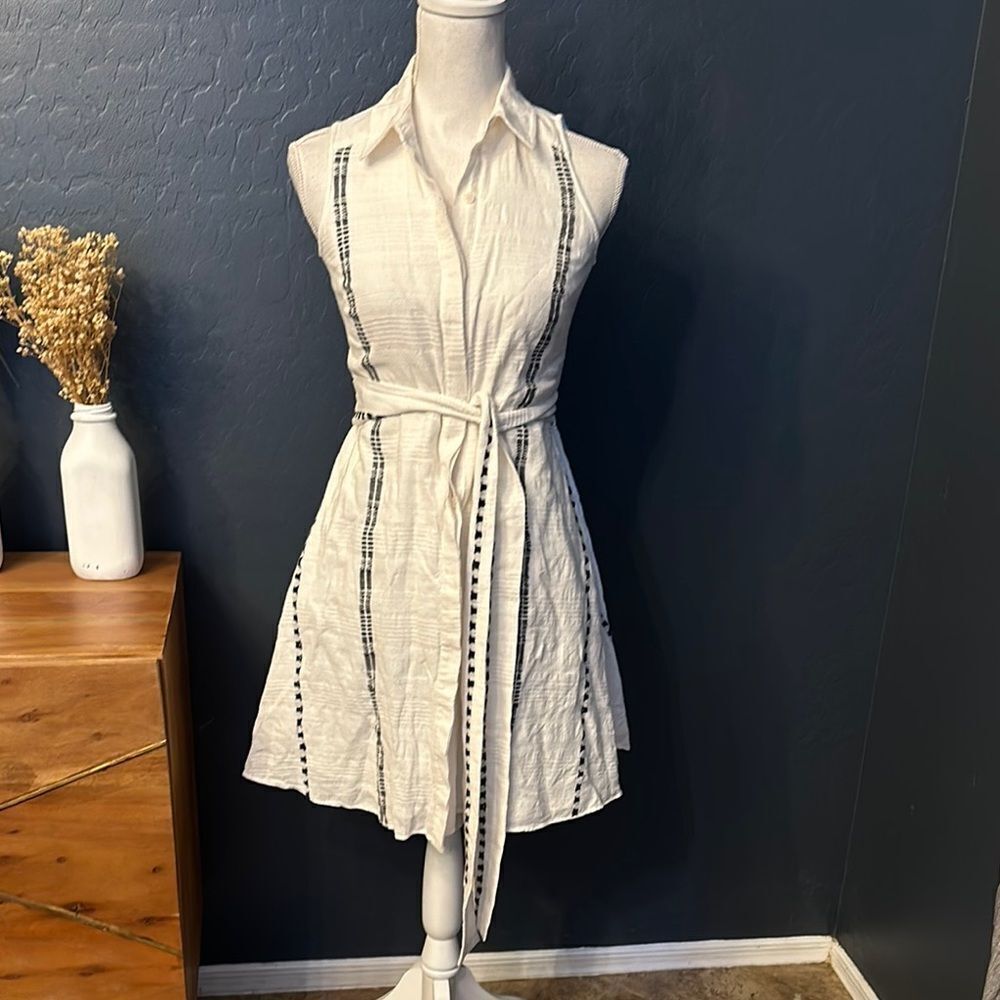 RACHEL Rachel Roy White Halter A-Line Shirt Dress‎